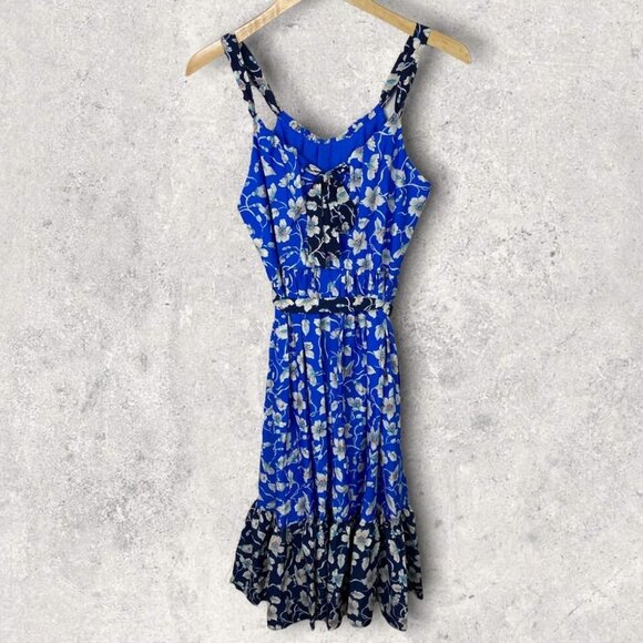 NEW Eliza J Floral Bow Tie Back Midi Sundress Blue Size‎ 4 Nordstrom Bohemian - Picture 12 of 12